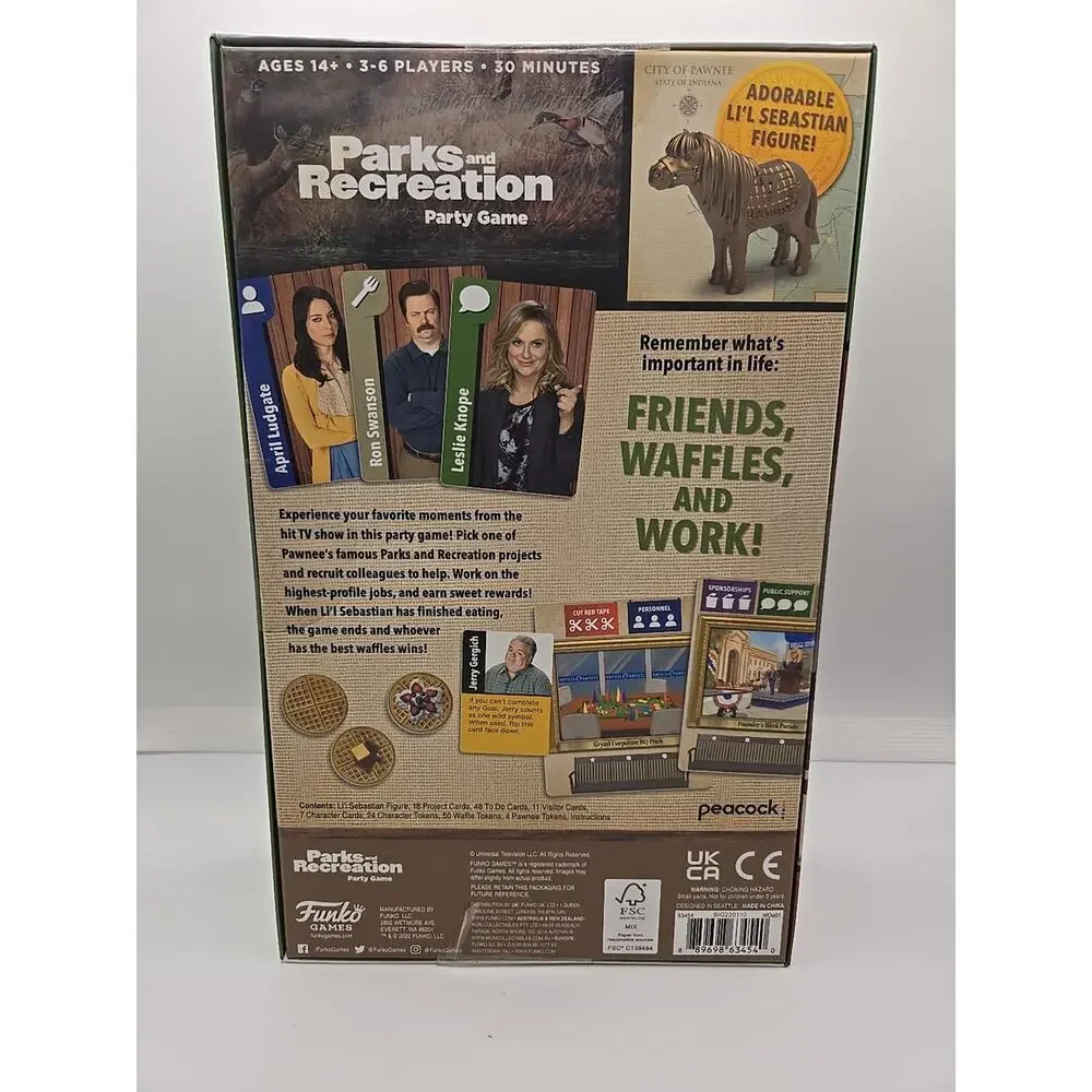 New Funko Parks and Recreation Party Game, with Lil Sebastian: Treat Yo Self - Picture 3 of 3